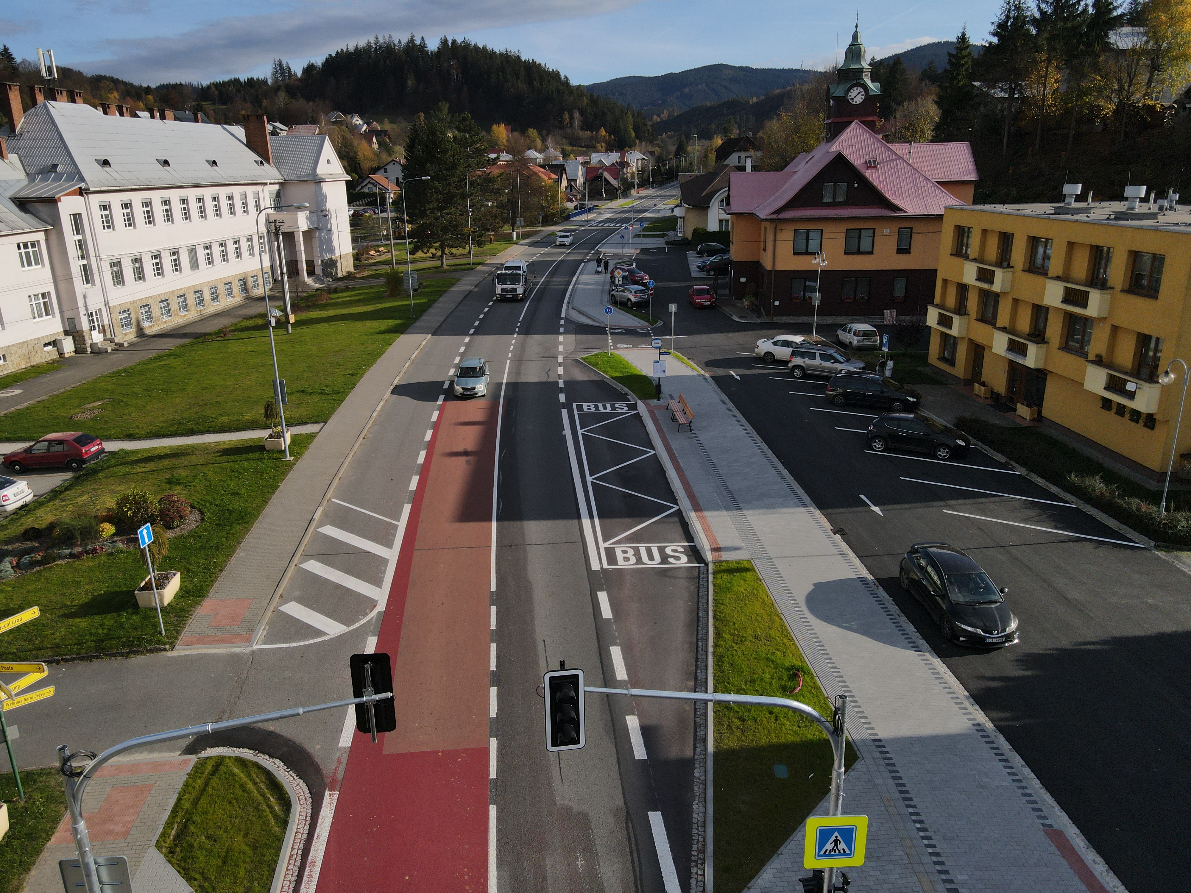 Horní Bečva – výstavba cyklostezky centrem obce - Stavby silnic a mostů