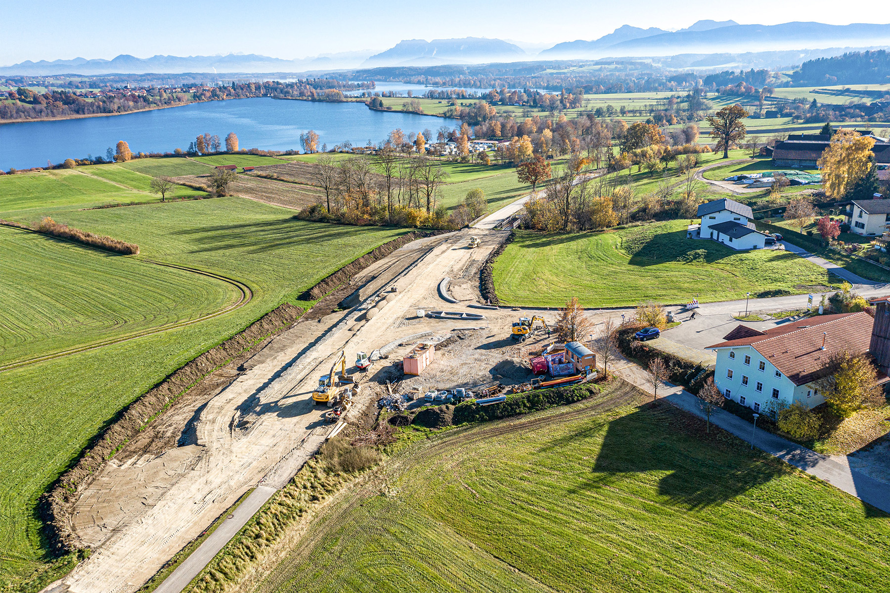 Straßenbau, Taching am See - Stavby silnic a mostů