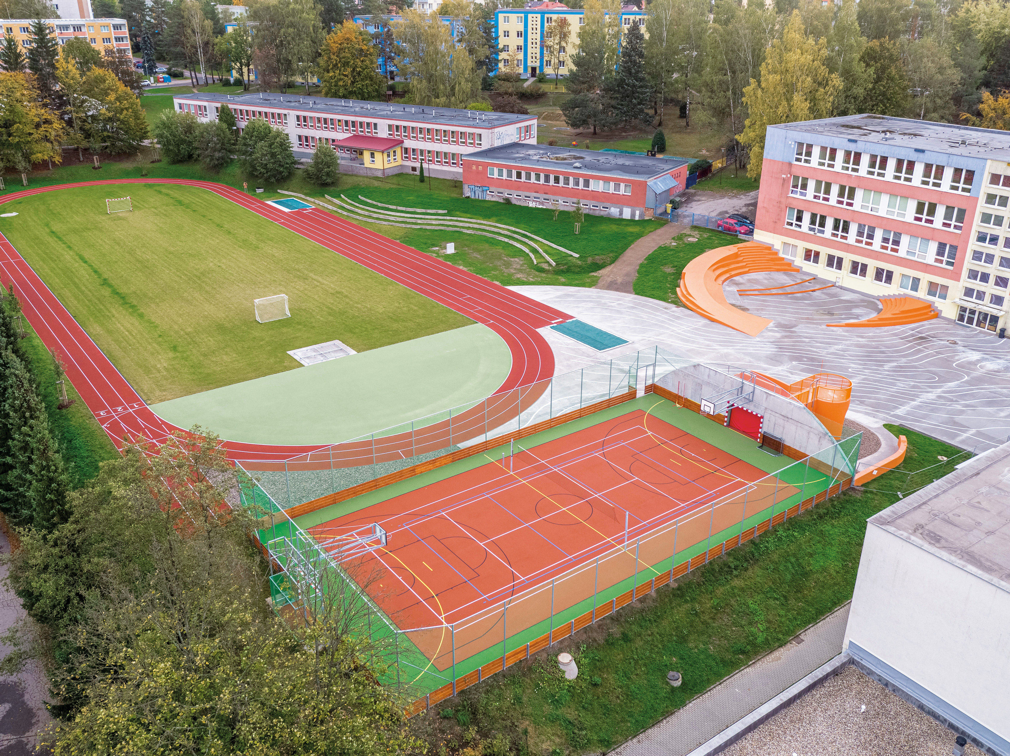 Sportoviště základní školy, Švermova - Inženýrské stavby