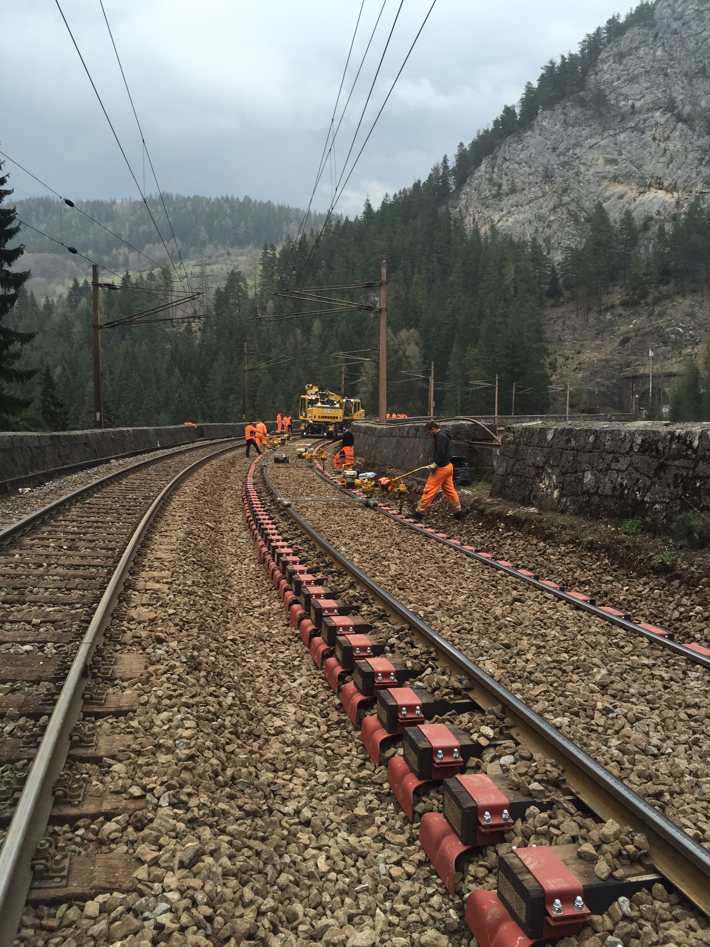 Gleisneulage Semmering - Železniční stavby